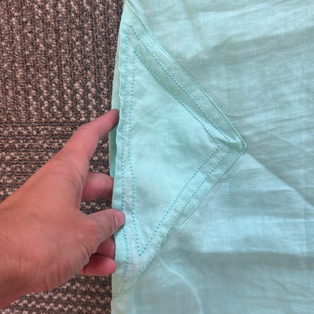 Calypso St. Barth 100% Linen Mint Green Tunic Mini Dress Coverup, size M - Picture 5 of 7